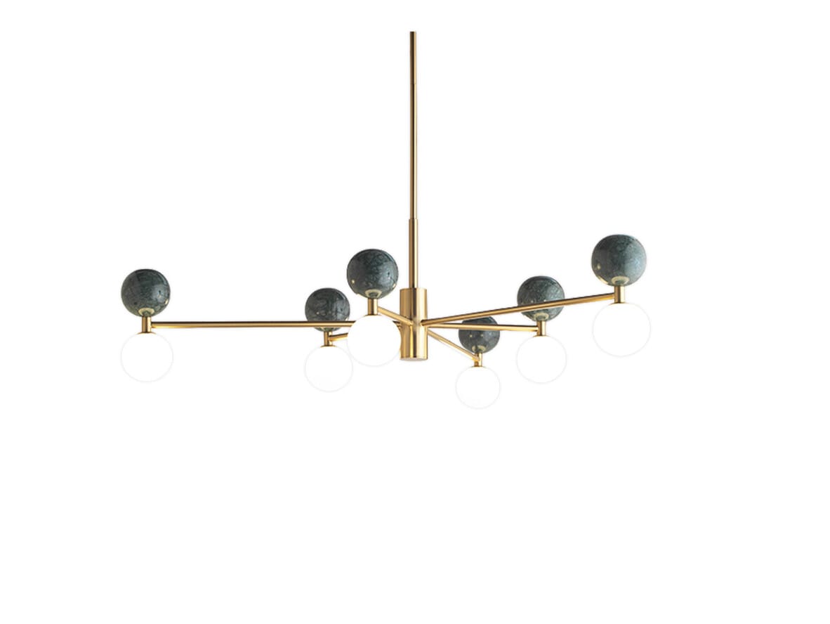 Aromas del Campo - Dalt Chandelier Aged Gold/Green Marble