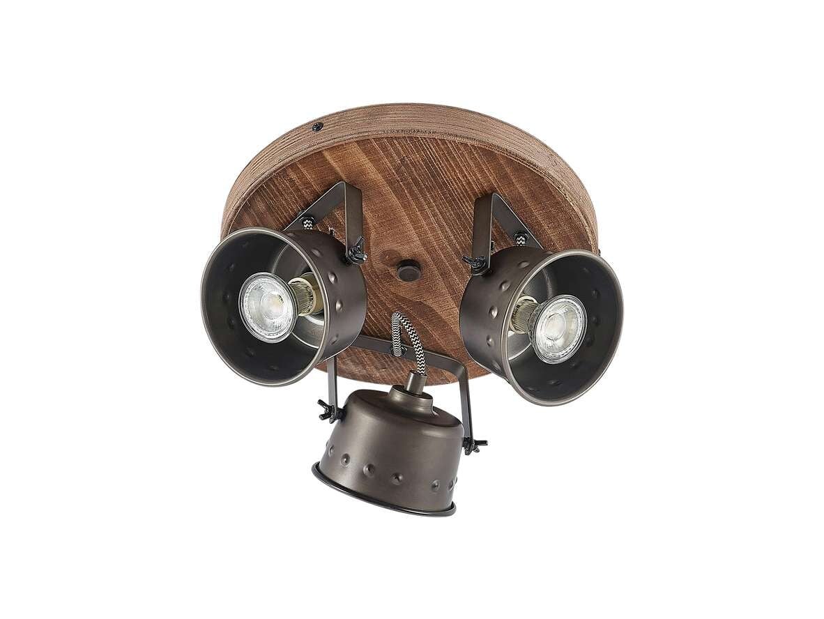 Lindby - Rubinjo 3 Round Ceiling Lamp Wood/Black