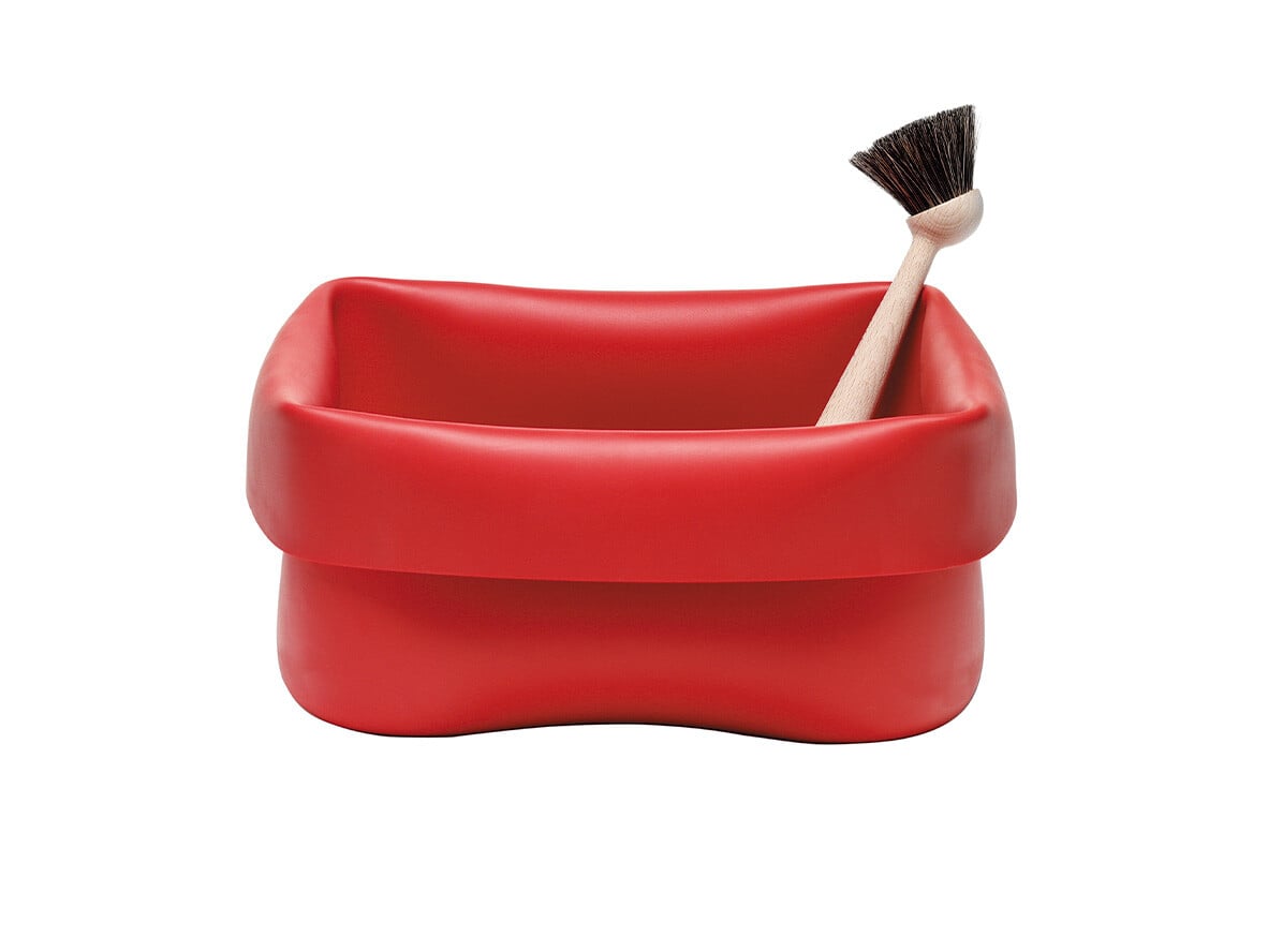 Normann Copenhagen - Washing-Up Bowl w/Washing-Up Brush Red/Beech