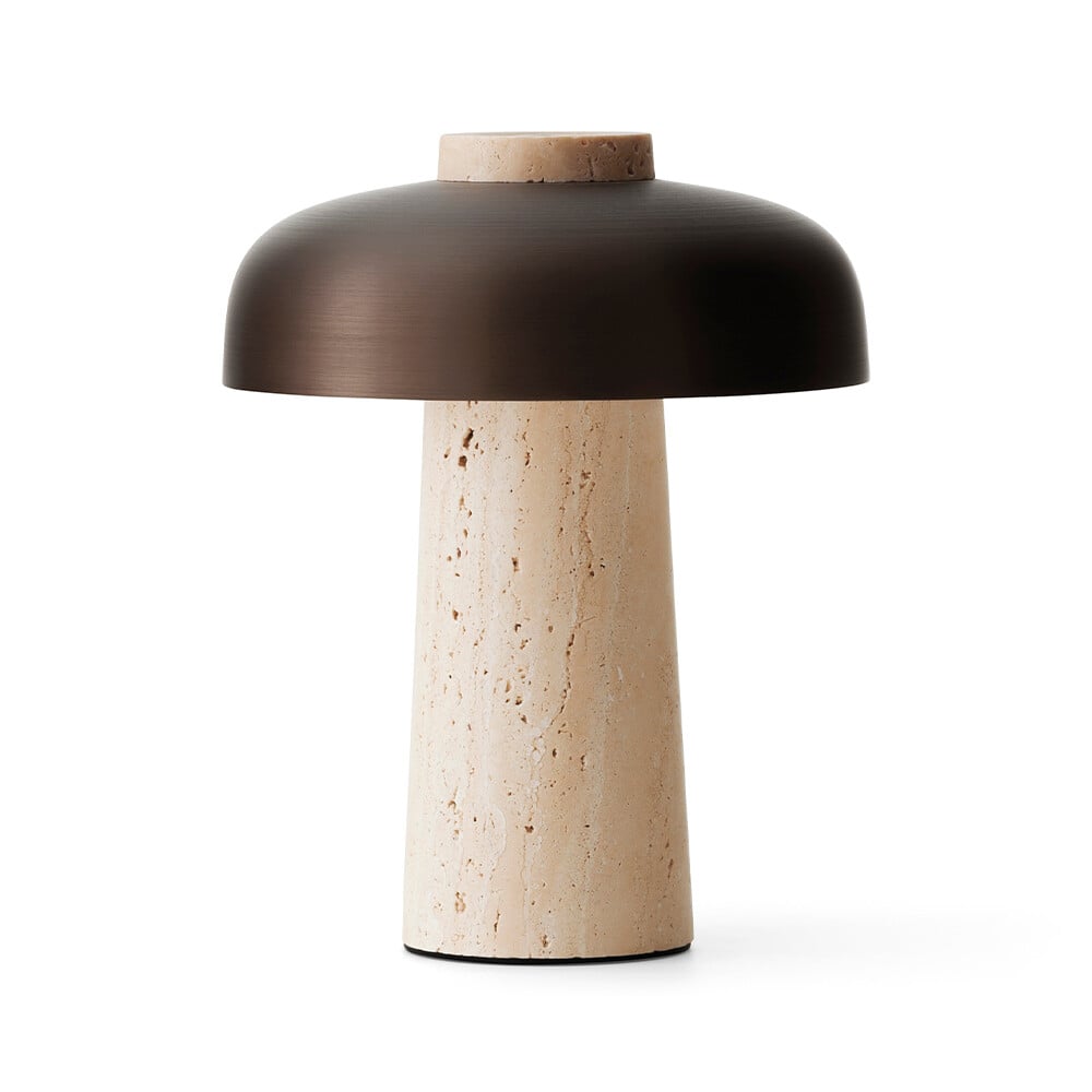 Audo Copenhagen - Reverse Portable Table Lamp Sand Travertine/Bronzed Aluminium