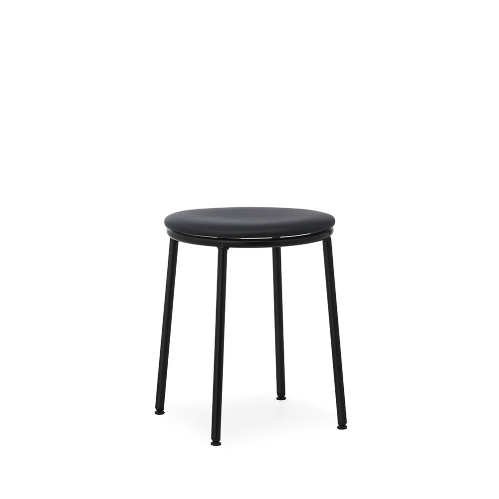 Normann Copenhagen - Circa Stool H45 Upholstery Black Steel/Ultra Leather Black Normann Copenhage
