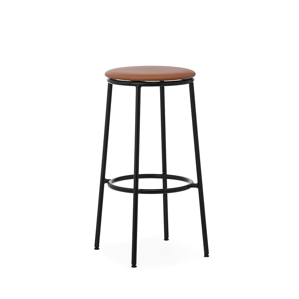 Normann Copenhagen - Circa Bar stool H75 Upholstery Black Steel/Ultra Leather Brandy Normann Copenh