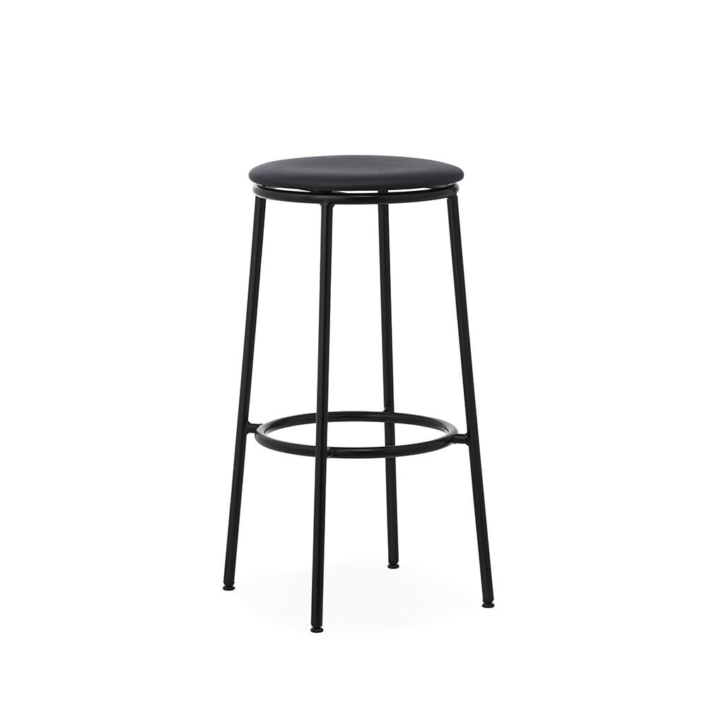 Normann Copenhagen - Circa Bar stool H75 Upholstery Black Steel/Ultra Leather Black Normann Copenha