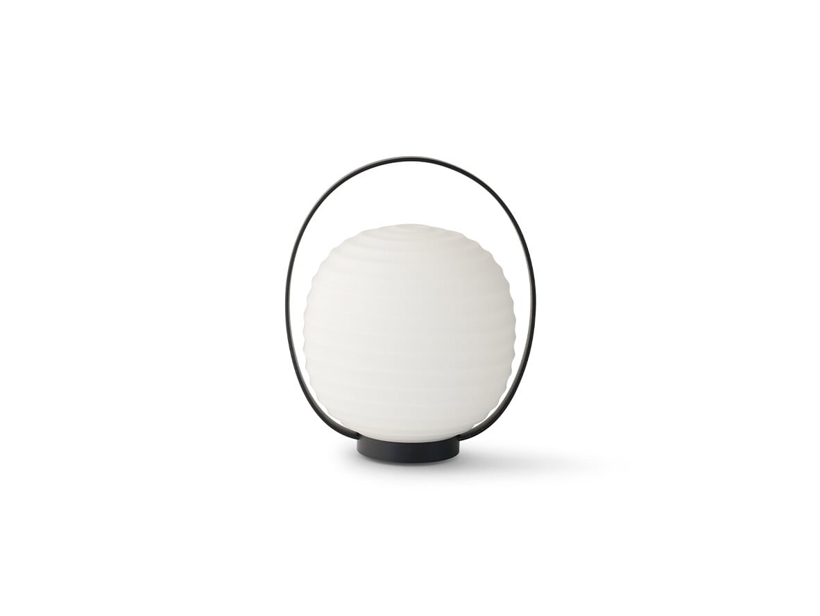 New Works - Lantern Portable Table Lamp Black/Opal White