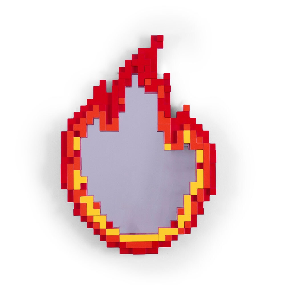 Seletti - Flame Pixel Mirror Red/Orange/Yellow
