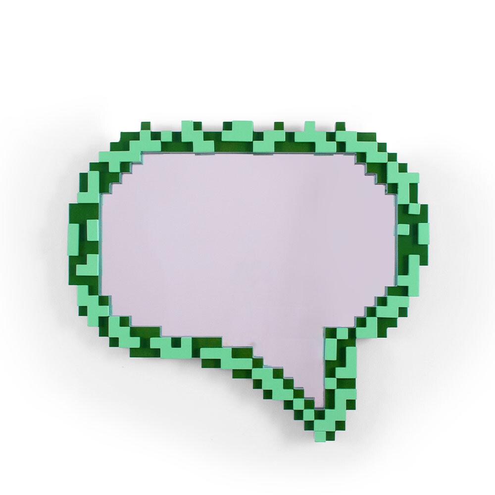 Seletti - Message Pixel Mirror Green