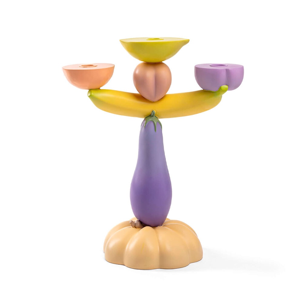 Seletti - Vitamin Aubergine Candle Holder Multicolour