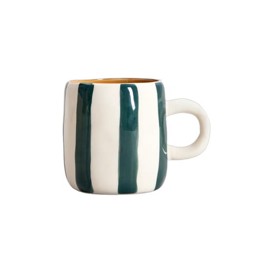 Homla TORRIT Green Stripes Mug, 100 ml
