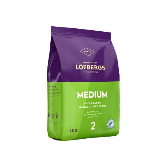 Coffee beans Löfbergs Medium Roast Rainforest Alliance, 1 kg