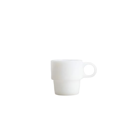 Homla PALLORA White Glass with a Handle, 250 ml