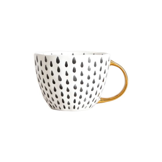 Homla SIDI Black Teardrops Mug, 480 ml