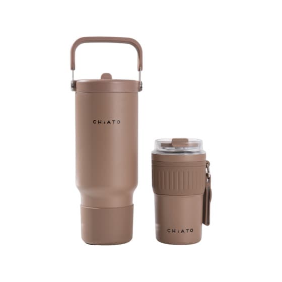 CHiATO Home hot & fresh SIP Choco Brown insulated travel mug & tumbler set – Brown