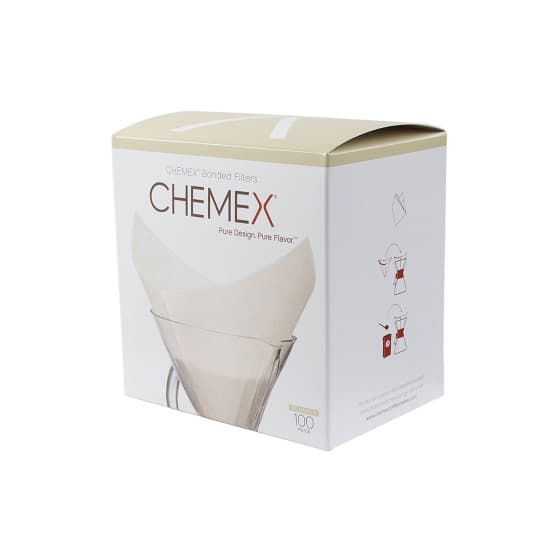 Pre-folded paper filters Chemex Squares, 100 pcs.