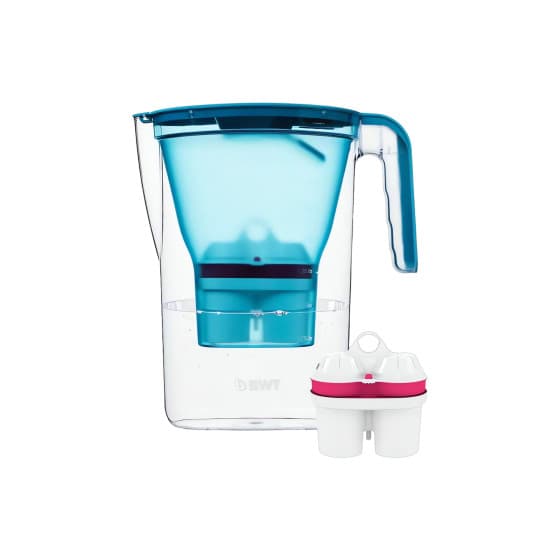 BWT Vida water filter jug, 2.6 l – blue + 1 magnesium-mineralised water filter cartridge