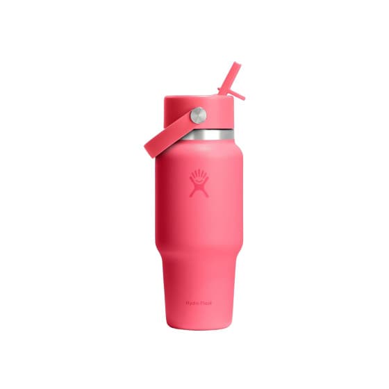 Hydro Flask Wide Mouth Flex Straw Cap Popstar Pink Travel Bottle, 710 ml