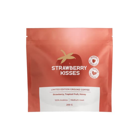 Limited-edition ground coffee Strawberry Kisses (strawberry co-ferment), 200 g