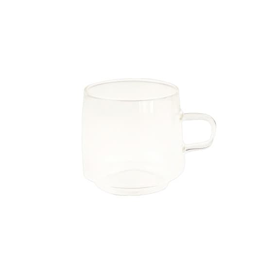 Latte glass with a handle CHiATO, 320 ml – transparent