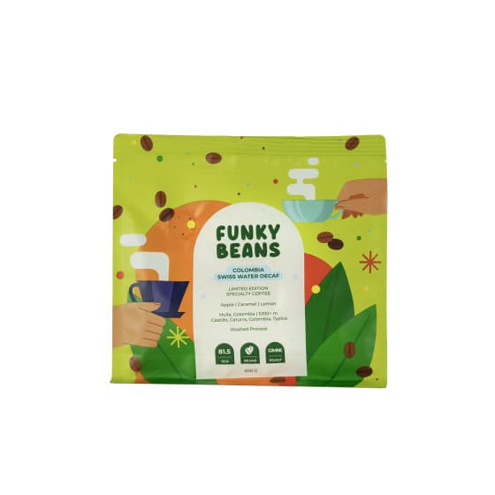 Specialty decaf coffee beans Funky Beans Colombia Swiss Water Decaf, 200 g
