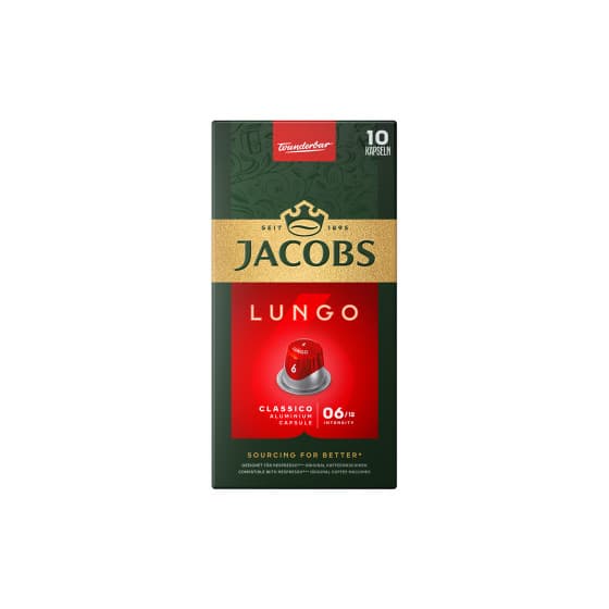 JACOBS Lungo 6 Classico coffee capsules for Nespresso® machines, 10 vnt.