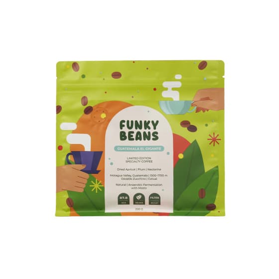 Specialty coffee beans Funky Beans Guatemala El Gigante Filter, 200 g