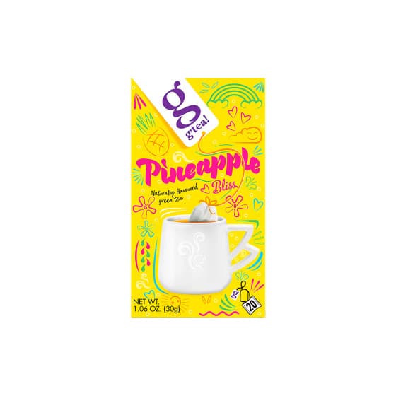 g’tea! PINEAPPLE BLISS, naturally flavoured green tea, 20x1.5g in enveloped tea bags.