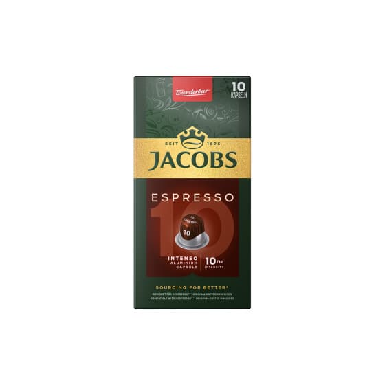 JACOBS Espresso 10 Intenso coffee capsules for Nespresso® machines, 10 vnt.