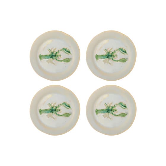 Creative Collection Green Stoneware Hadden Set of 4 Plates, 21 cm