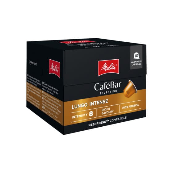 Melitta CaféBar Selection Lungo Intense Coffee Capsules for Nespresso® Machines, 10 pcs.