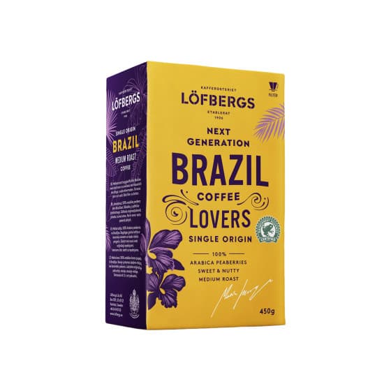 Ground coffee Löfbergs Brazil Single Origin Rainforest Alliance, 450 g