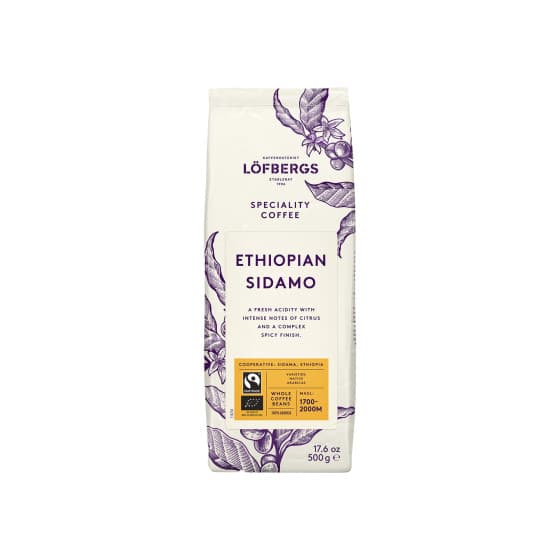 Organic coffee beans Löfbergs Ethiopian Sidamo Fairtrade, 500 g