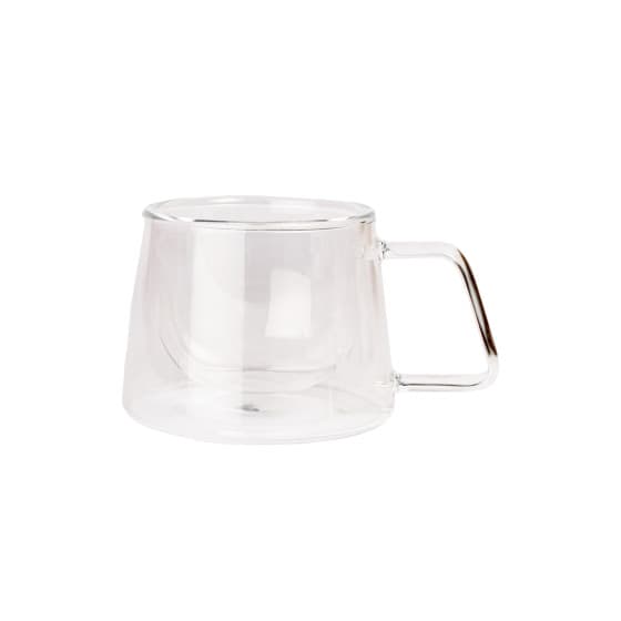 Double-wall cappuccino glass with a handle CHiATO, 210 ml