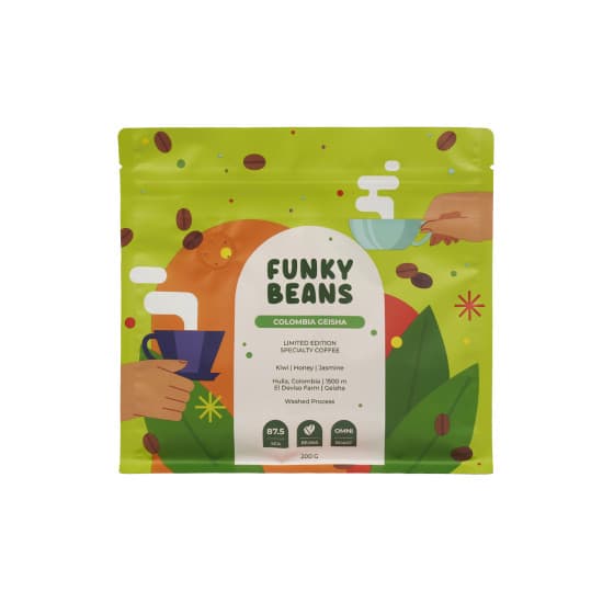 Specialty coffee beans Funky Beans Colombia Geisha, 200 g