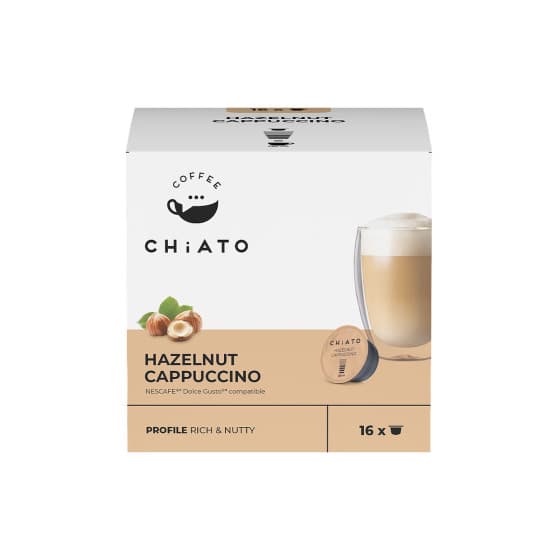 Coffee capsules compatible with NESCAFÉ® Dolce Gusto® CHiATO Hazelnut Cappuccino, 16 pcs.