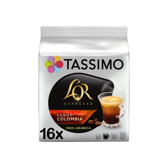 Tassimo Lungo Colombia Coffee Capsules (compatible with Bosch Tassimo capsule machines), 16 pcs.