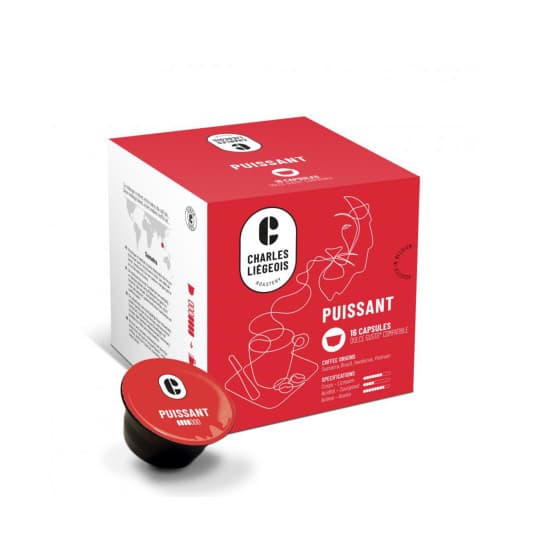 Coffee capsules compatible with NESCAFÉ® Dolce Gusto® Charles Liégeois Puissant, 16 pcs.