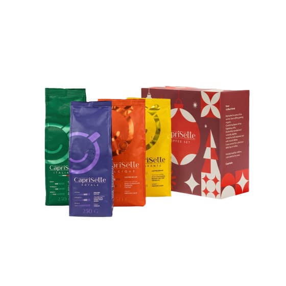 Ground Coffee Set Caprisette, 4 x 250 g in a Christmas Gift Box