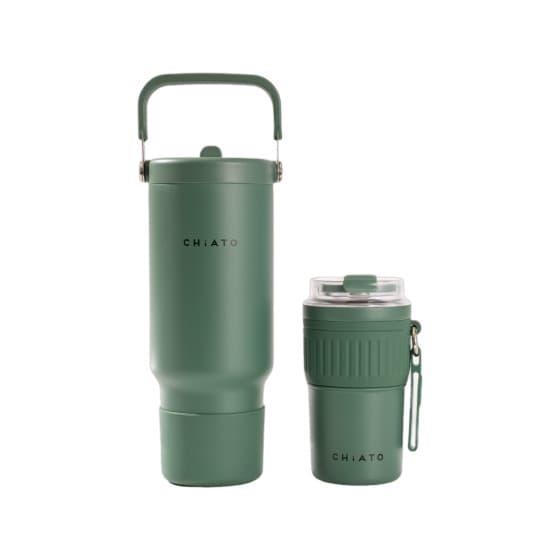 CHiATO Home hot & fresh SIP Sage Green insulated travel mug & tumbler set – Green