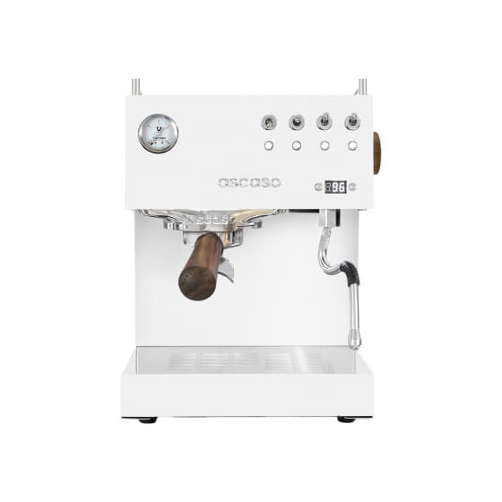 Ascaso Steel Uno PID Espresso Coffee Machine, Pro for Home - White&Wood