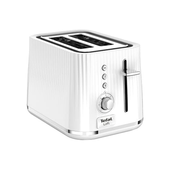 Tefal Loft 2-Slot TT761838 Toaster, 1700 W - White