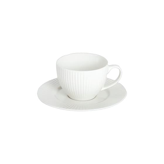 Homla SIENNA White Cup with a Saucer, 240 ml