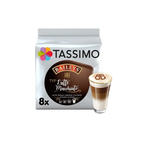 Coffee capsules Tassimo Latte Macchiato Baileys (compatible with Bosch Tassimo capsule machines), 8+8 pcs.