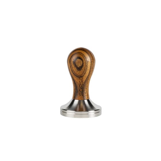 SORSO Barista tamper, stainless steel, with a wooden handle, 57 mm – Brown