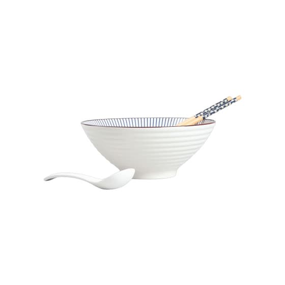 Homla SALADO Blue Stripes Ramen Set