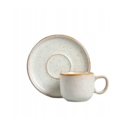 Homla MORITA Beige Cup with a Saucer, 100 ml