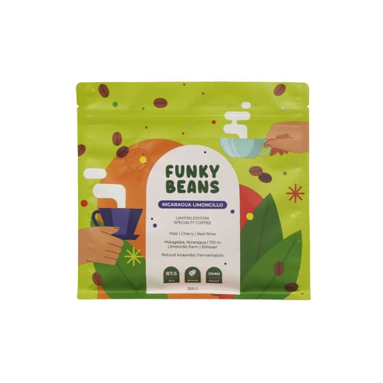 Specialty coffee beans Funky Beans Nicaragua Limoncillo, 200 g