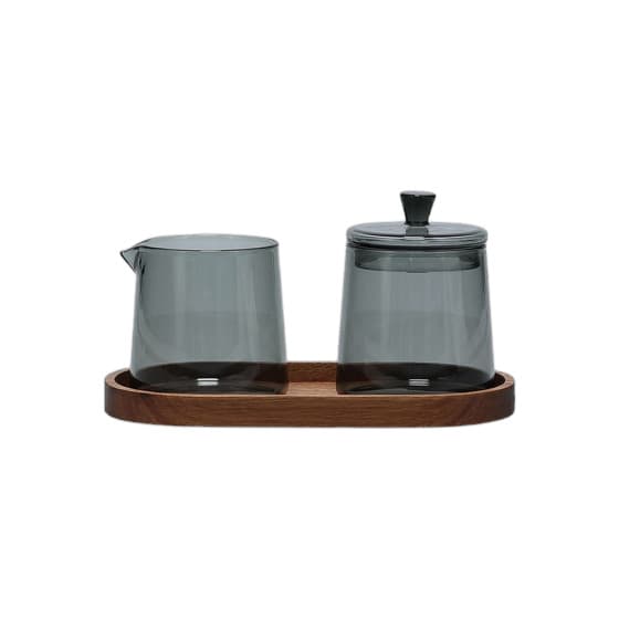 S|P Collection Luma Grey Milk Jug and Sugar Pot, 230 ml