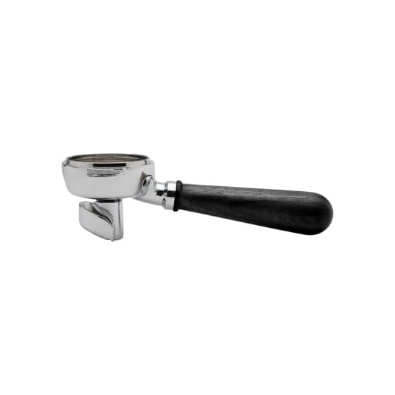 Lelit PLA582B filter holder with a black walnut wood handle