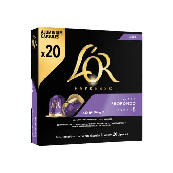 L'OR Profondo Coffee Capsules for Nespresso® Machines, 20 vnt.