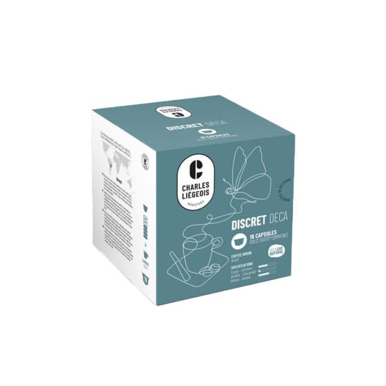 Coffee capsules compatible with NESCAFÉ® Dolce Gusto® Charles Liégeois Discret Deca, 16 pcs.