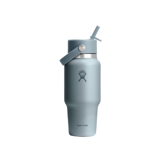 Hydro Flask Wide Mouth Flex Straw Cap Shale Gray Travel Bottle, 710 ml